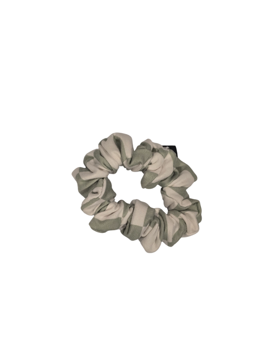 Light Green Checkered Knit Scrunchie