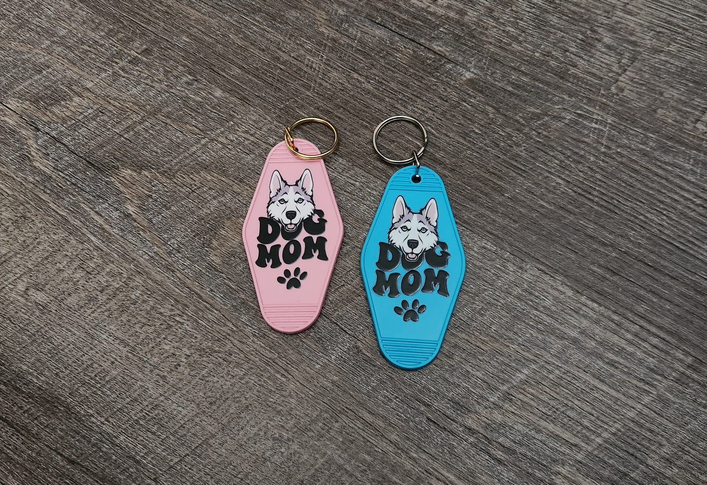 Husky Dog Mom (Light Gray) - Keychain