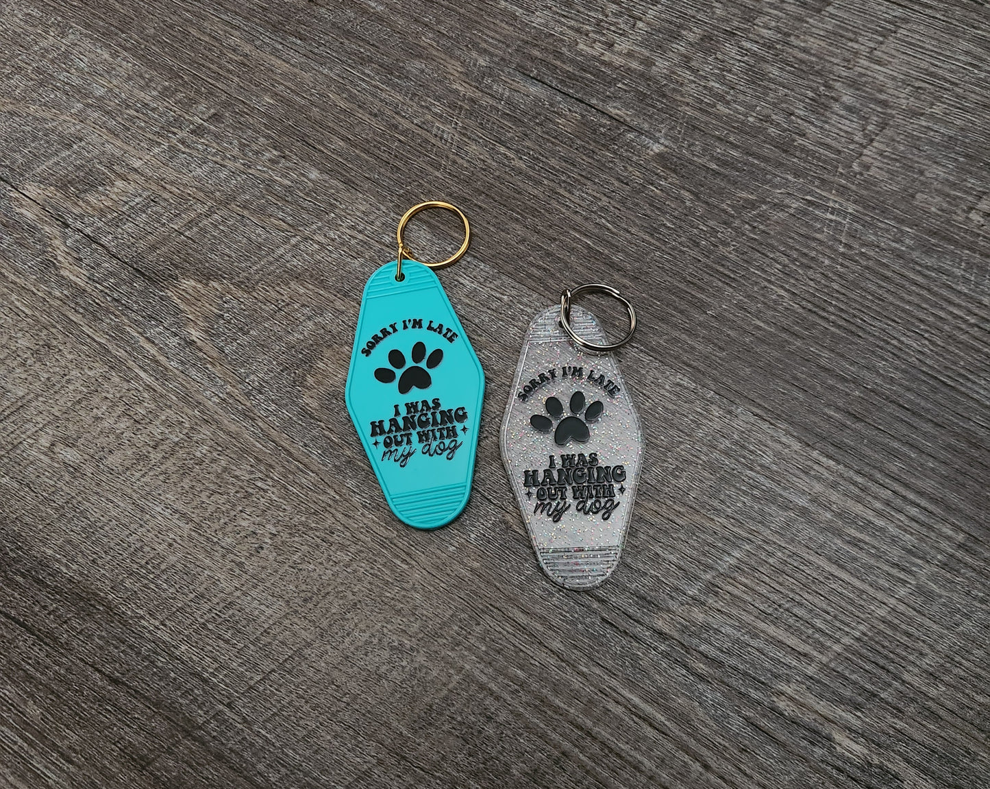 Sorry I'm Late (Paw Print) - Keychain