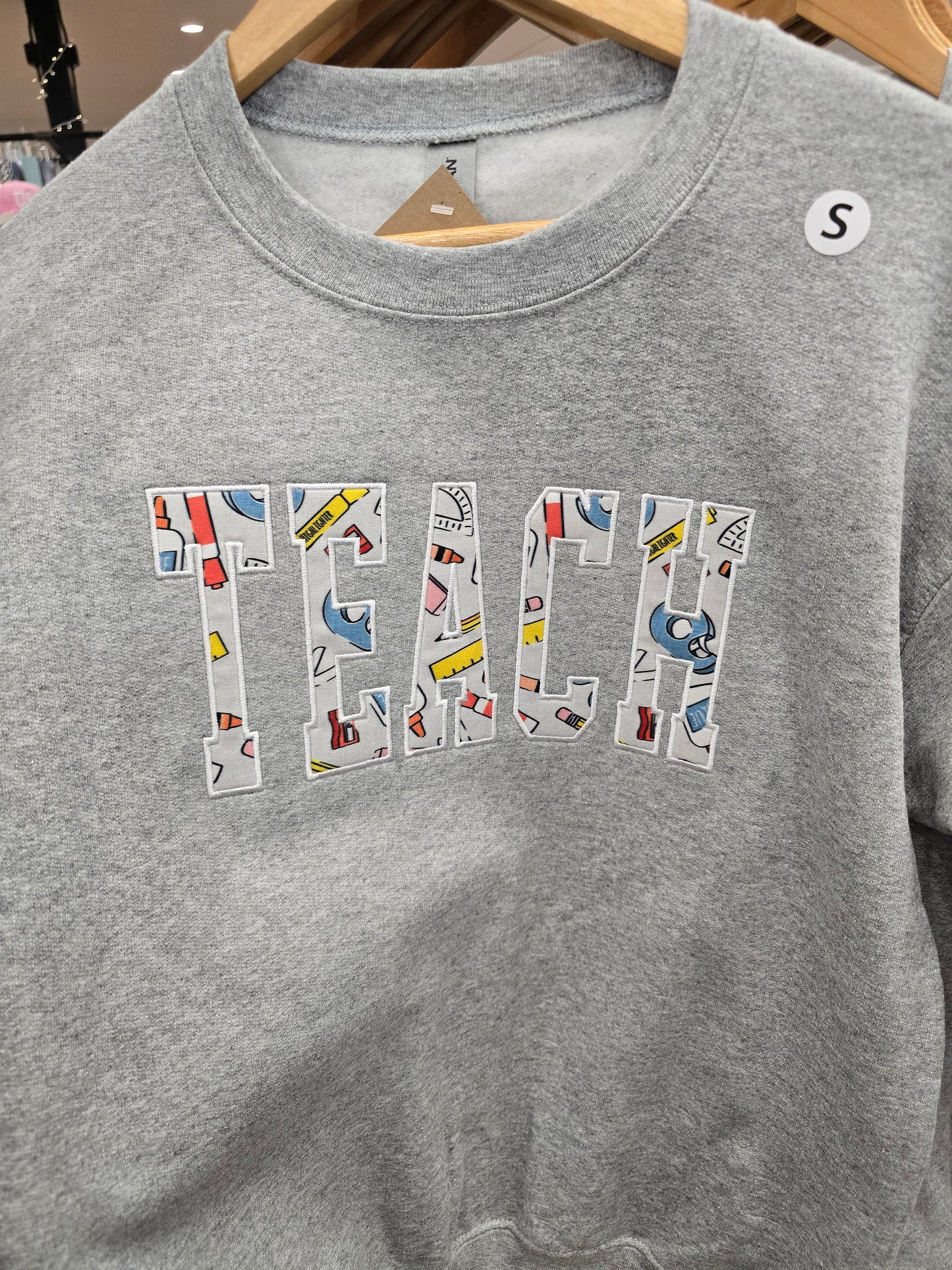 Teach Applique - Embroidered Crew