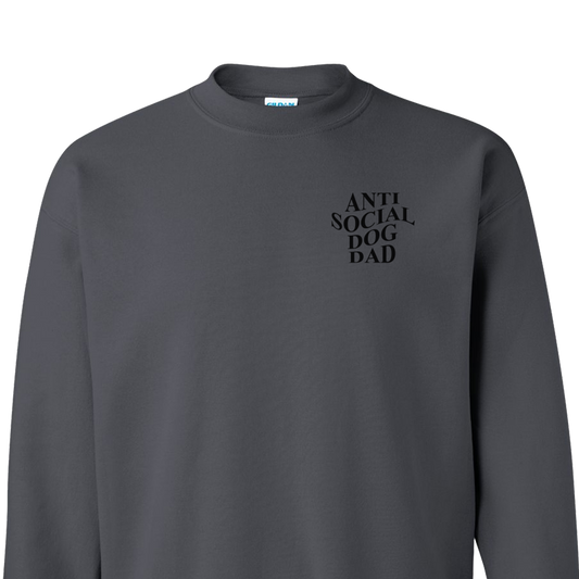Anti Social Dog Dad - Embroidered Crew
