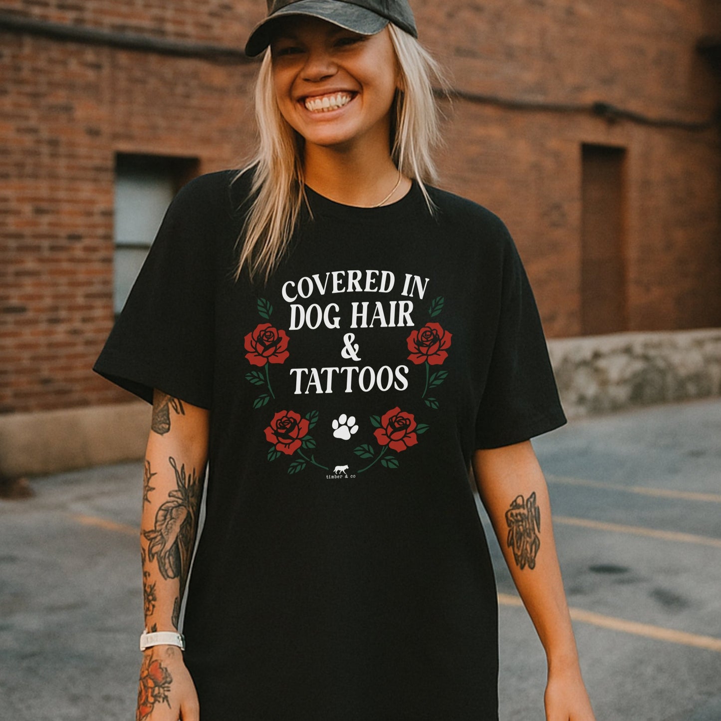 Covered in Dog Hair & Tattoos Graphic Tee