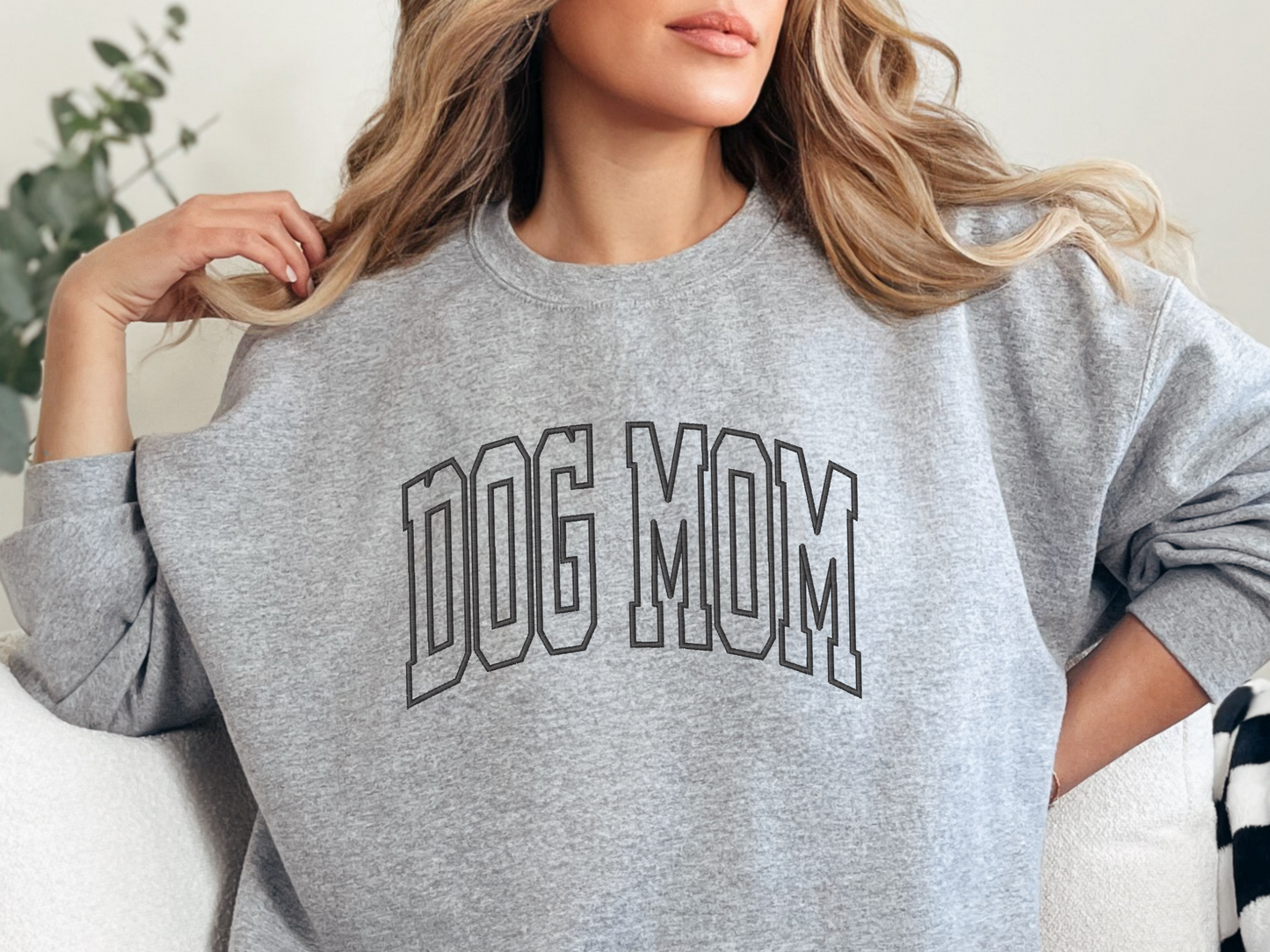 Dog Mom - Embroidered Crew