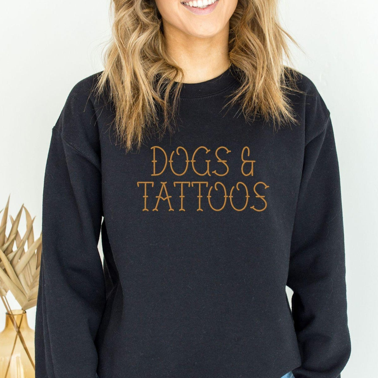 Dogs & Tattoos - Embroidered Crew