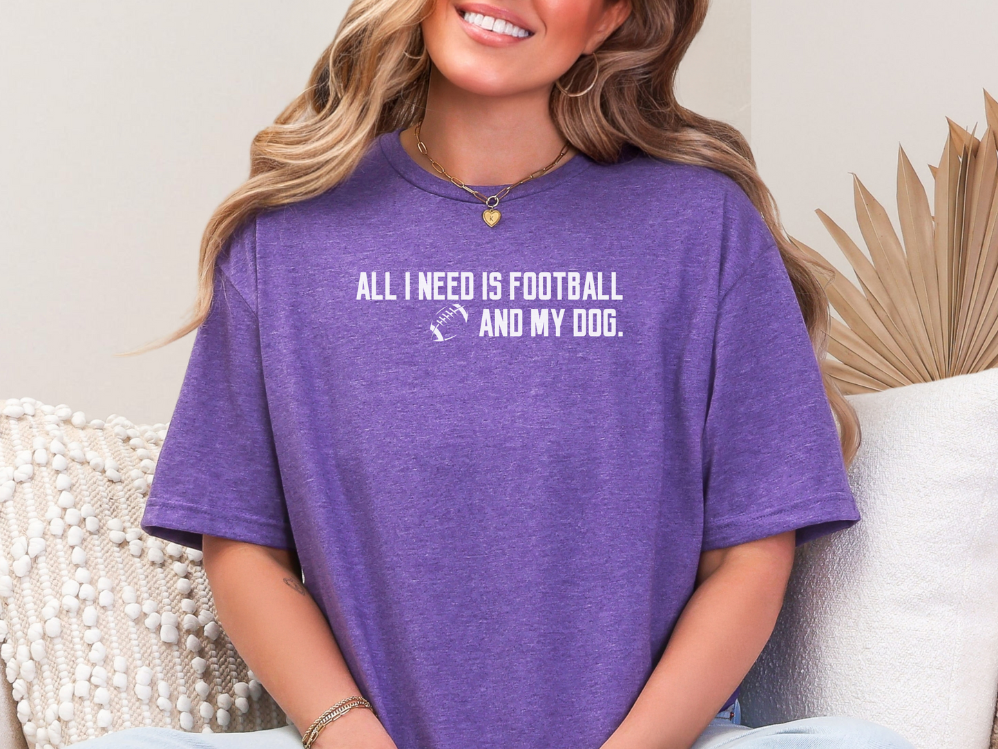 All I Need Is Football And My Dog - Short Sleeve Tshirt Vikings T-shirt