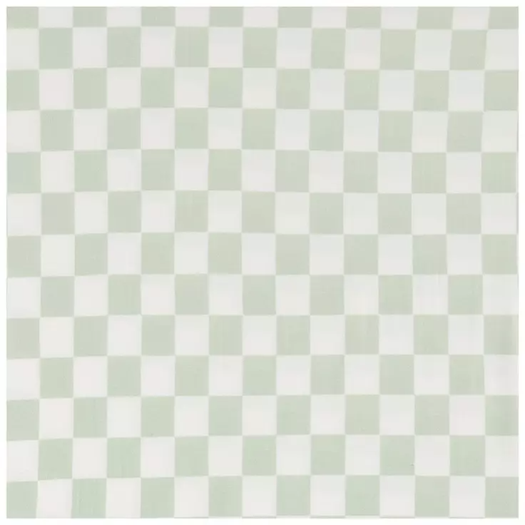 Light Green Checkered Knit Scrunchie