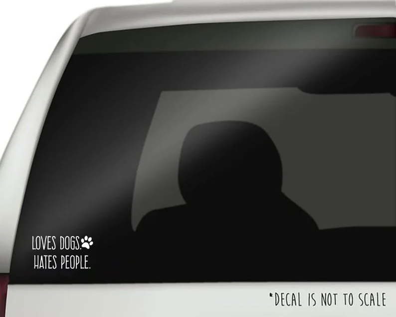 Loves Dogs Hates People - Decal