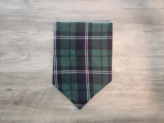 Green Plaid - Christmas Over the Collar Doggie Bandana
