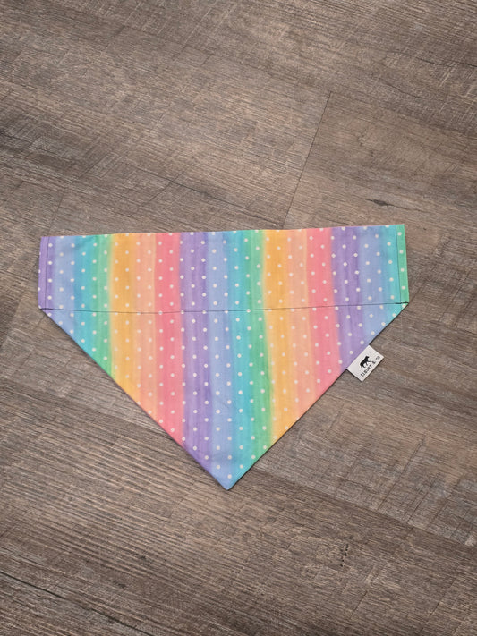 Polka Dot Rainbow - Over the Collar Doggie Bandana