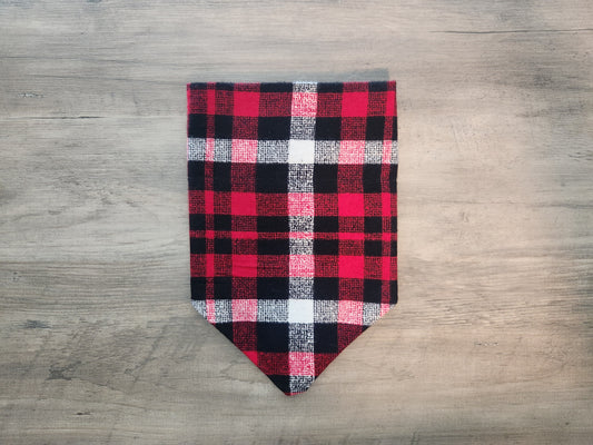 Red Plaid - Over the Collar Doggie Bandana