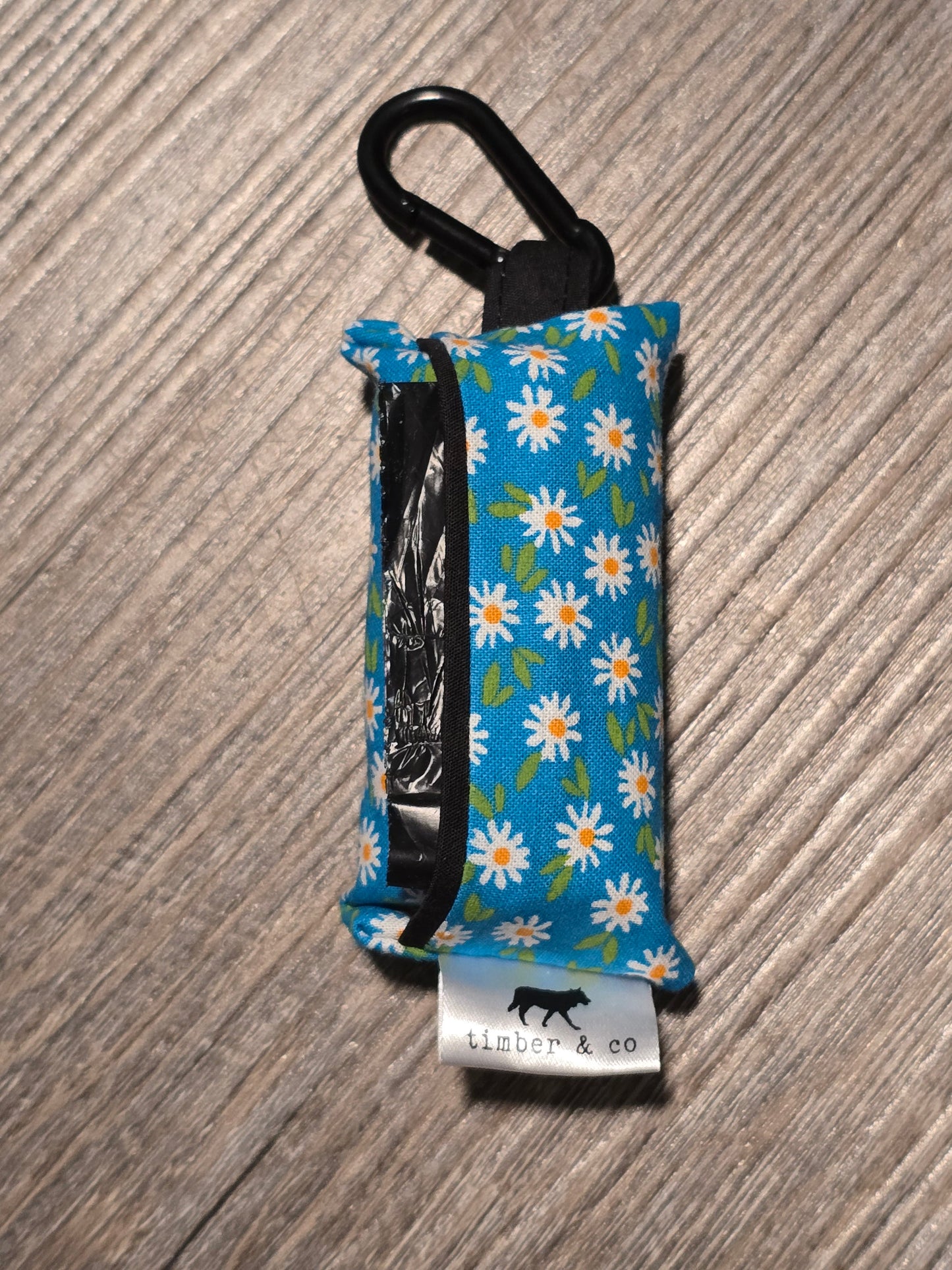 Blue Daisy Poop Bag Holder