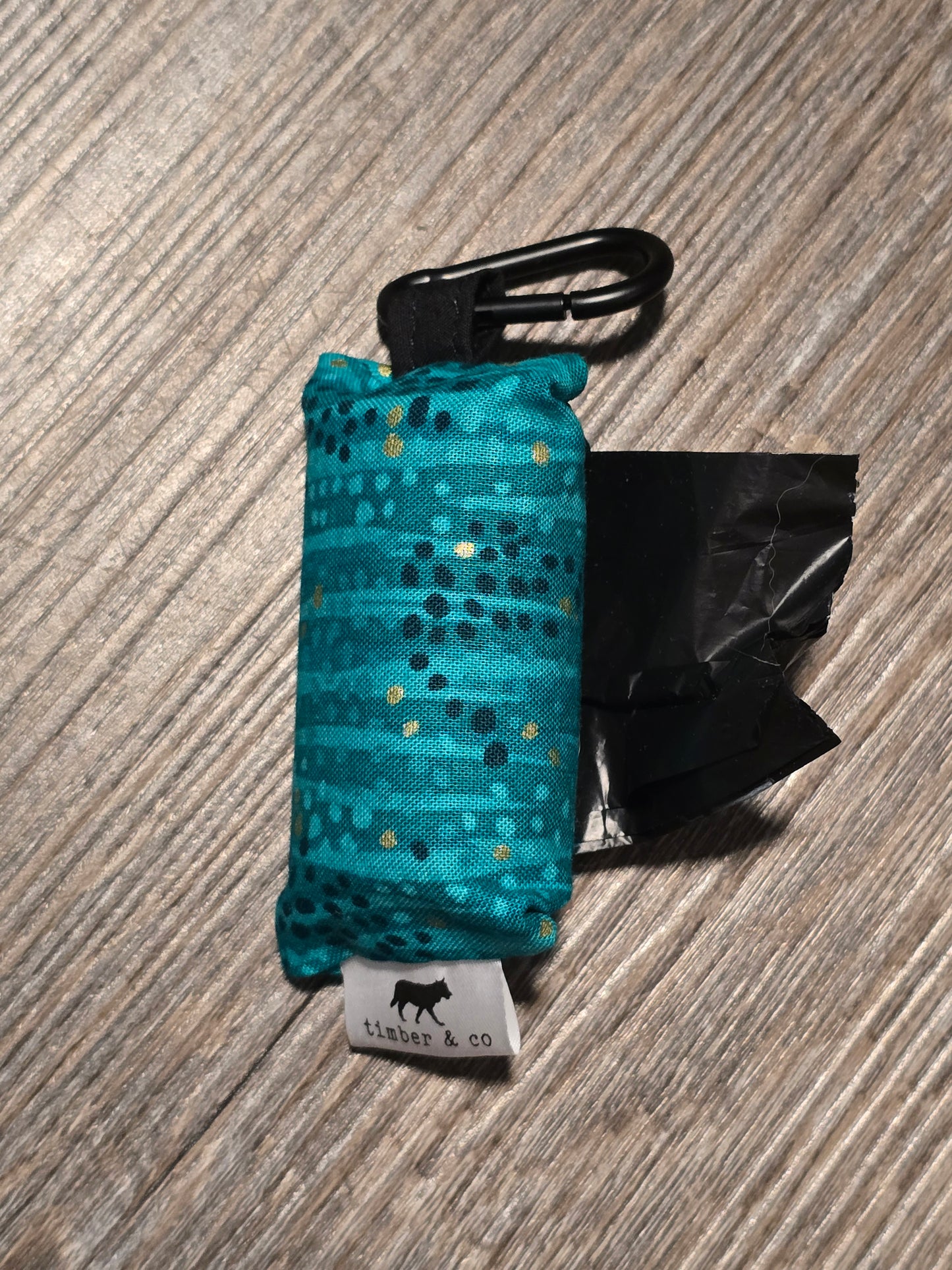 Teal Dots Poop Bag Holder