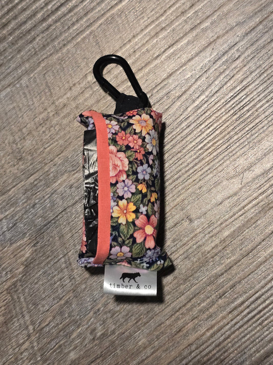 Pink Floral Poop Bag Holder