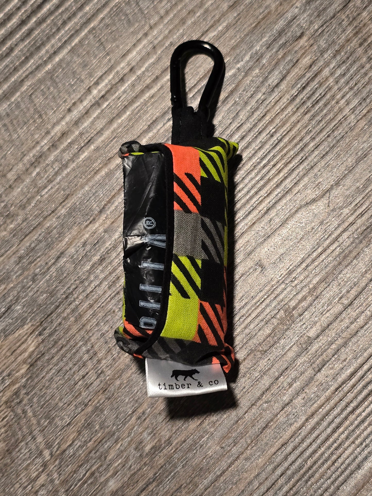 Neon Squares Poop Bag Holder