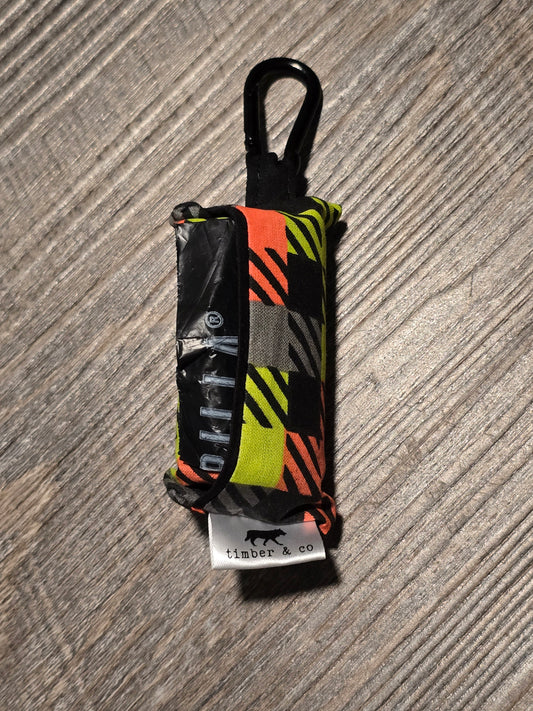 Neon Squares Poop Bag Holder