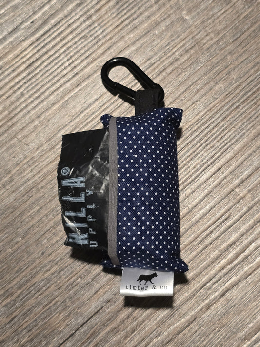 Blue Polka Dot Poop Bag Holder