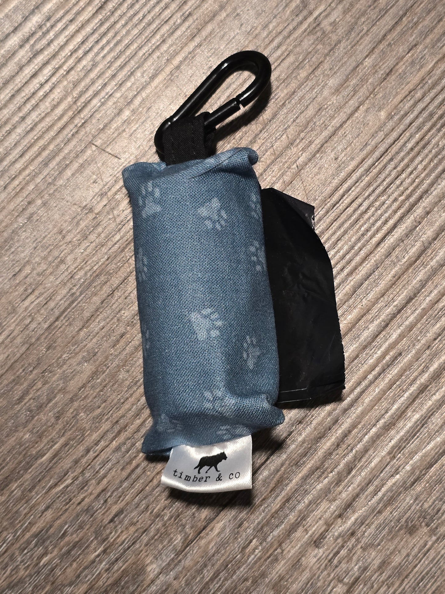 Blue Paw Prints Poop Bag Holder