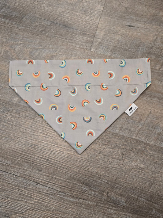 Gray Rainbows - Over the Collar Doggie Bandana