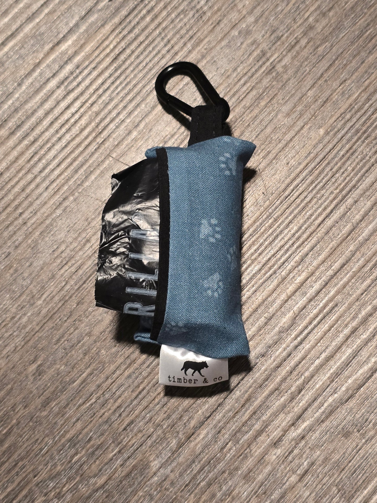 Blue Paw Prints Poop Bag Holder
