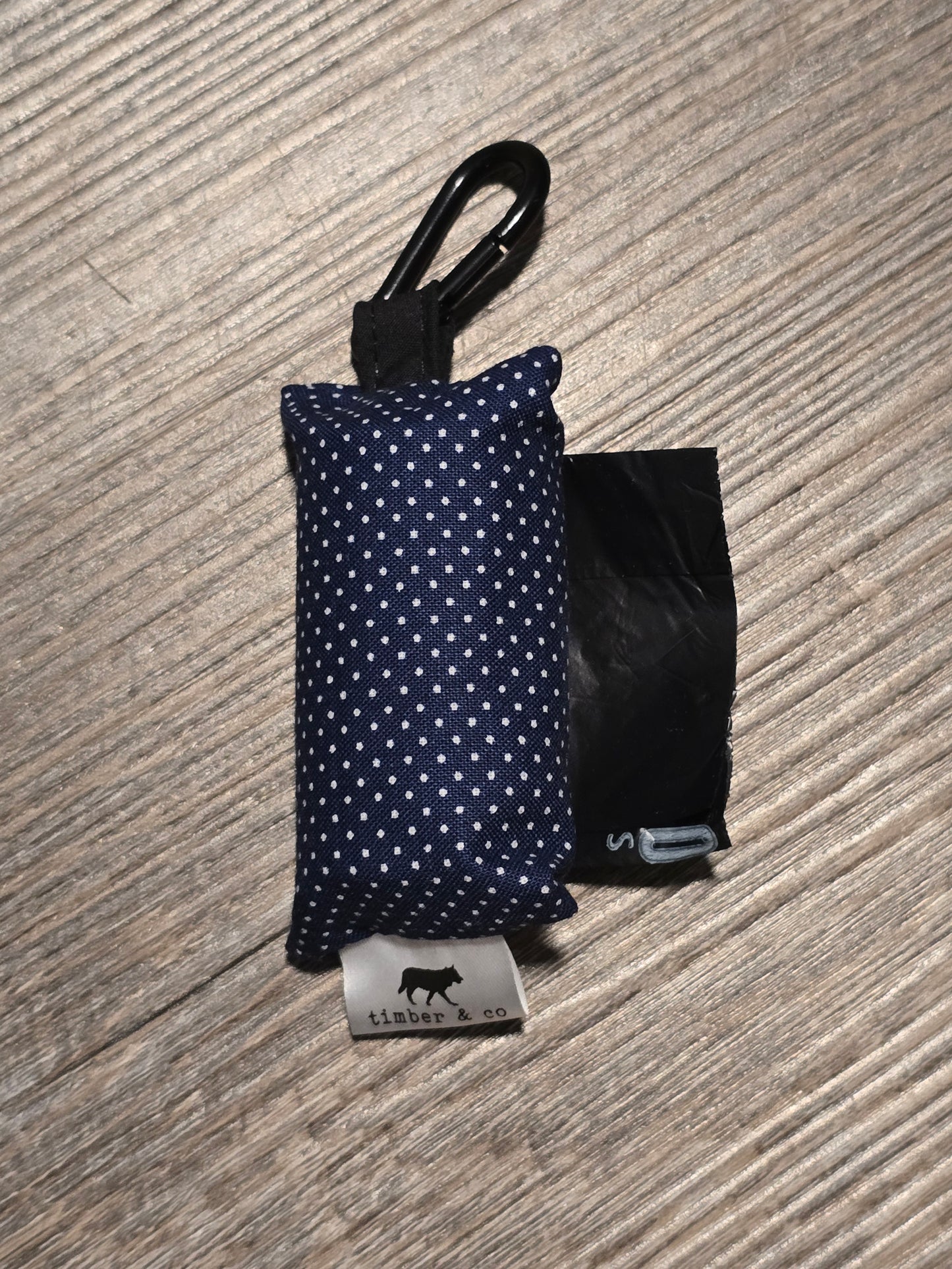 Blue Polka Dot Poop Bag Holder