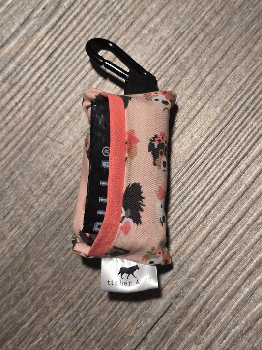 Floral Dogs Poop Bag Holder