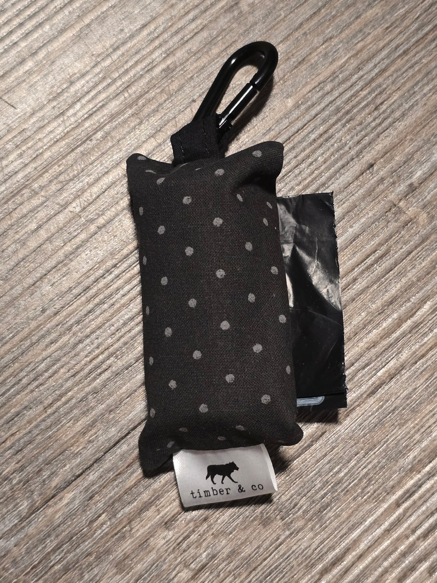 Black Polka Dot Poop Bag Holder