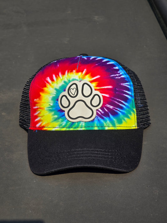 Paw Print Tie-Dye Hat