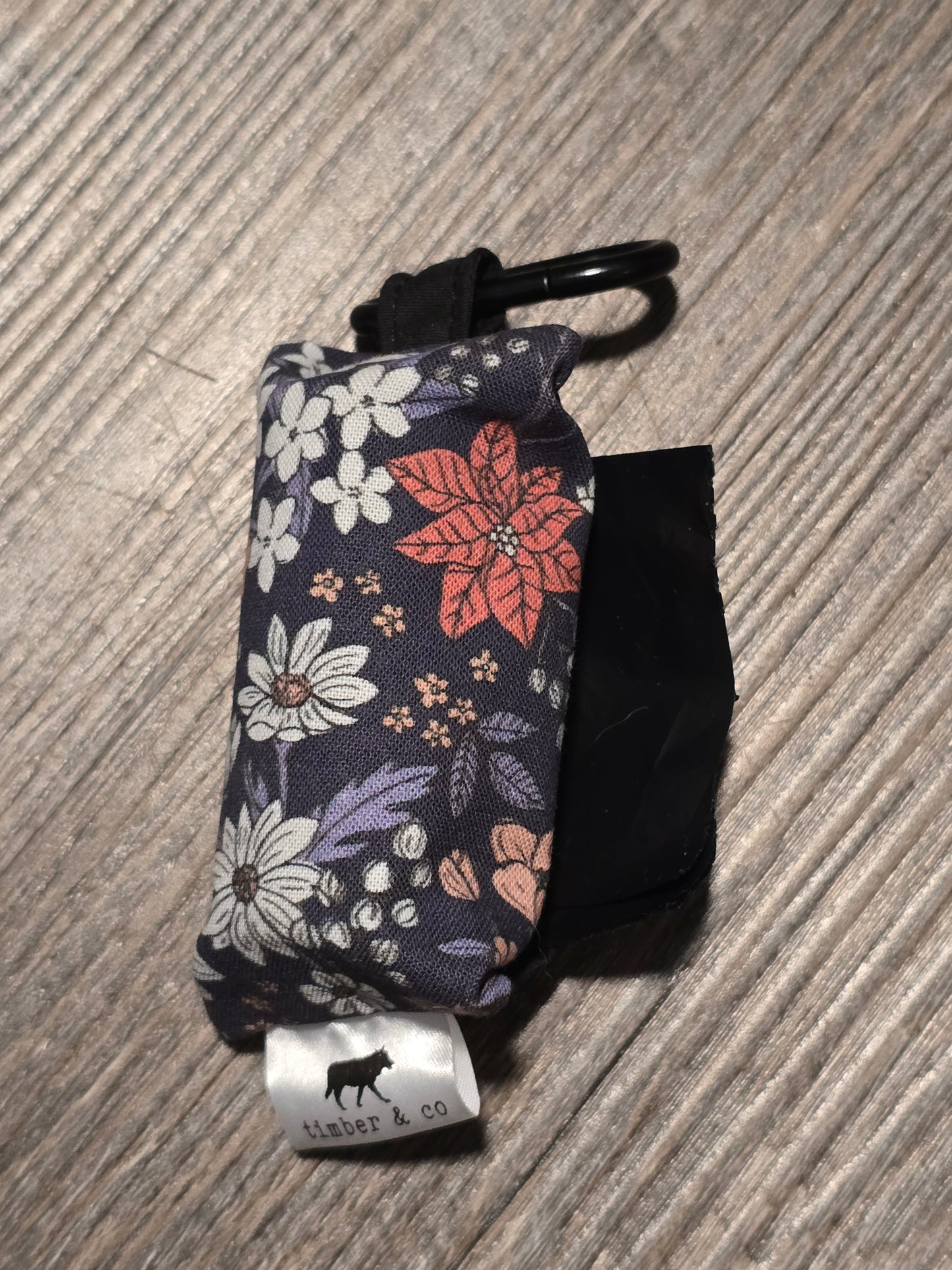 Purple Floral Poop Bag Holder
