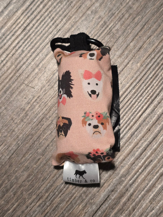 Floral Dogs Poop Bag Holder