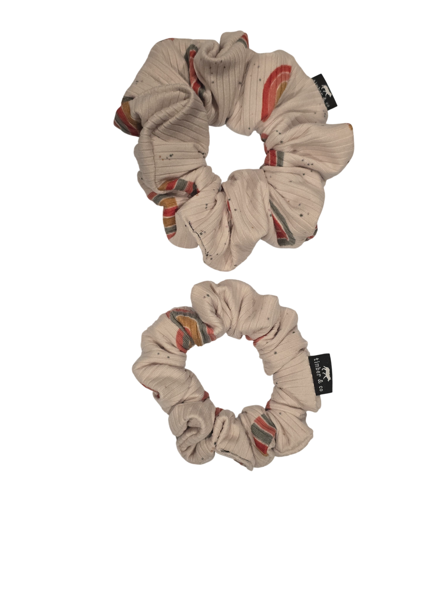 Ribbed Rainbows Knit Scrunchie
