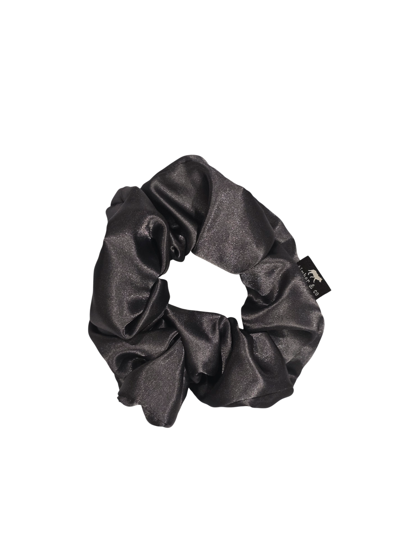 Dark Gray Satin Scrunchie