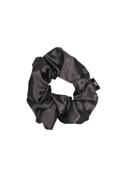 Dark Gray Satin Scrunchie