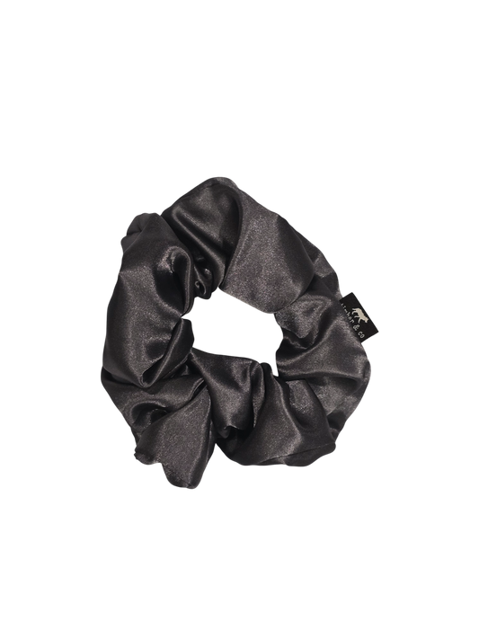Dark Gray Satin Scrunchie