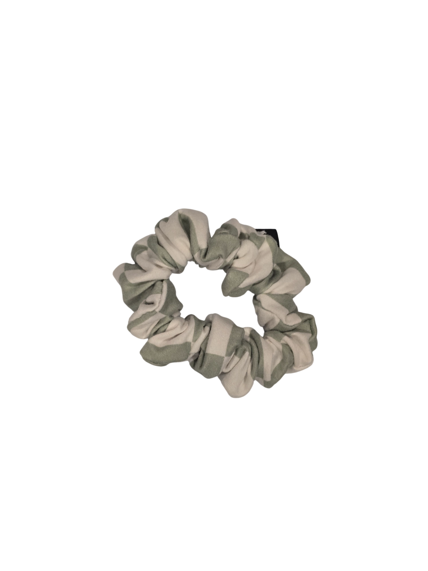 Light Green Checkered Knit Scrunchie