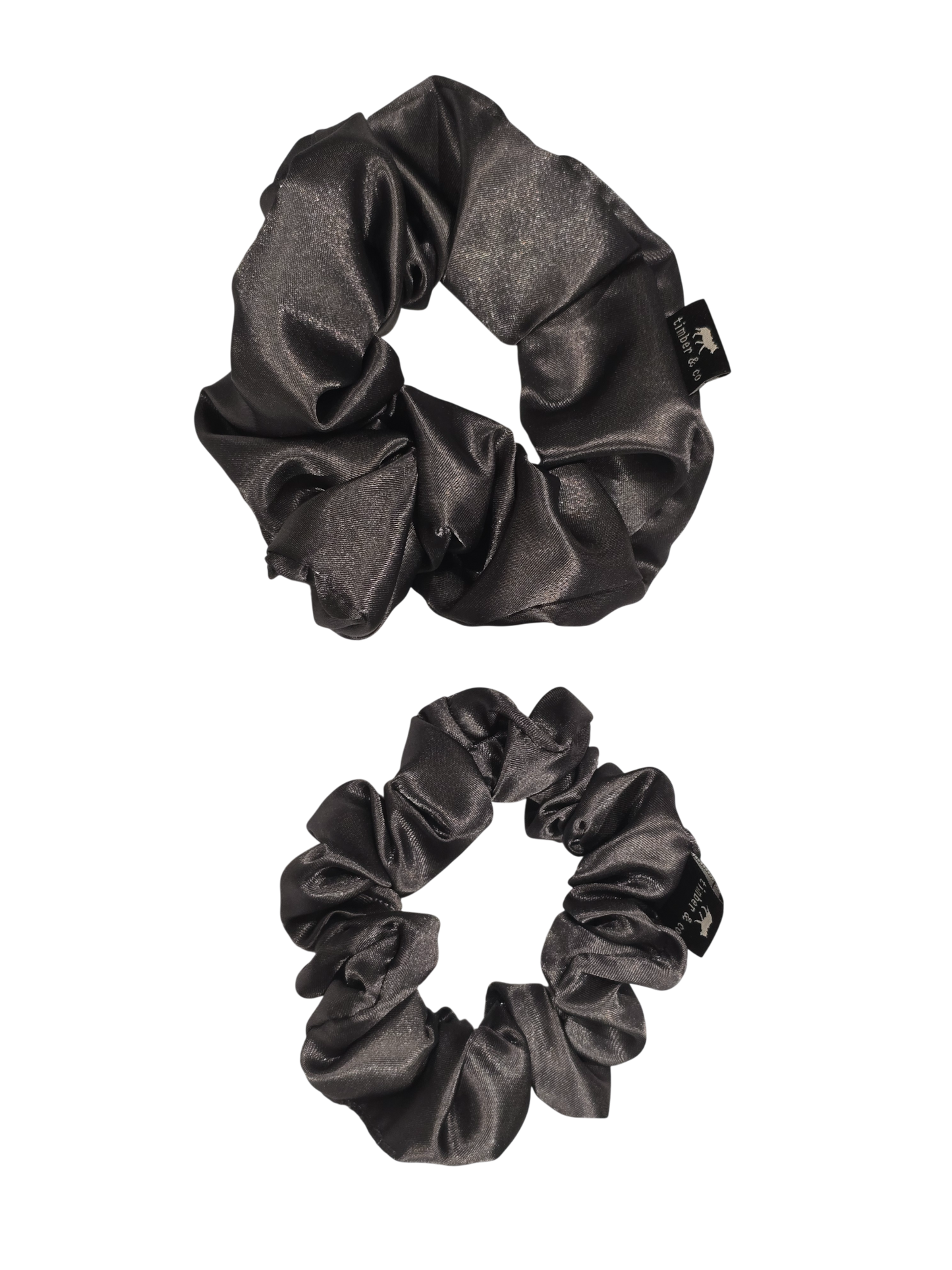 Dark Gray Satin Scrunchie