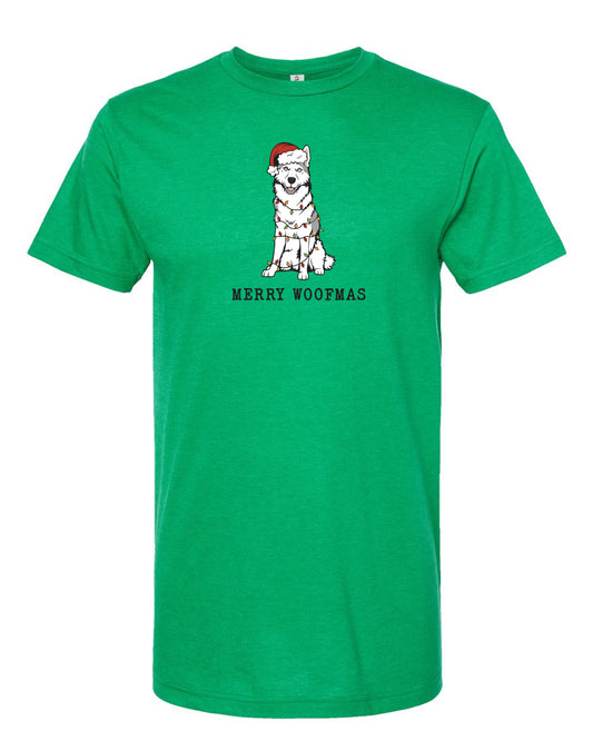 Merry Woofmas - Husky Lights - Short Sleeve Tshirt