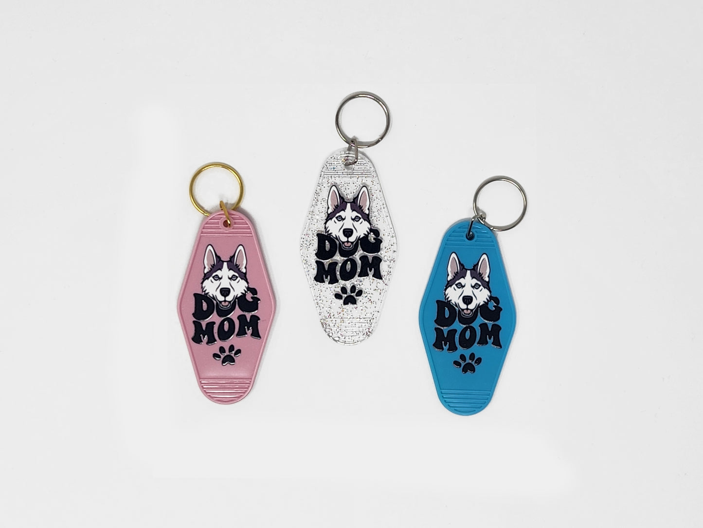 Husky Dog Mom (Dark Gray) - Keychain