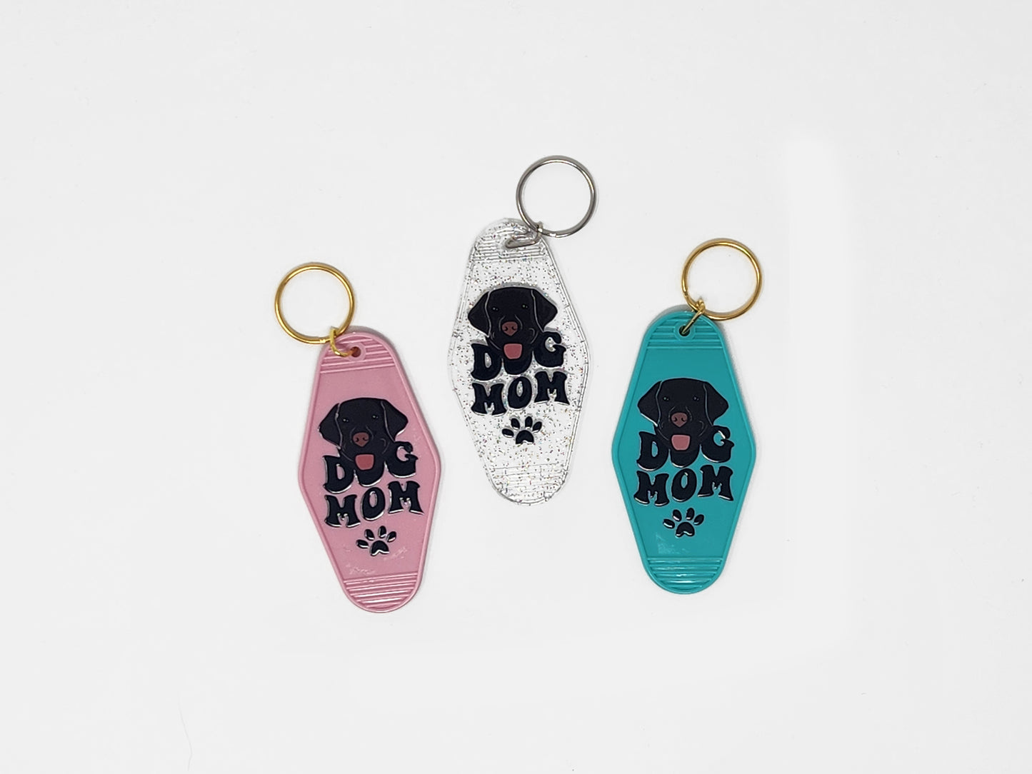 Black Lab Dog Mom - Keychain