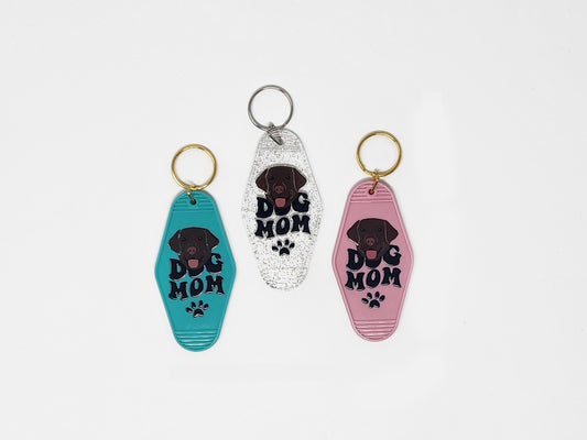 Chocolate Lab Dog Mom - Keychain