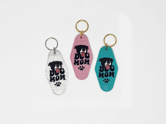 Pitbull Dog Mom - Keychain