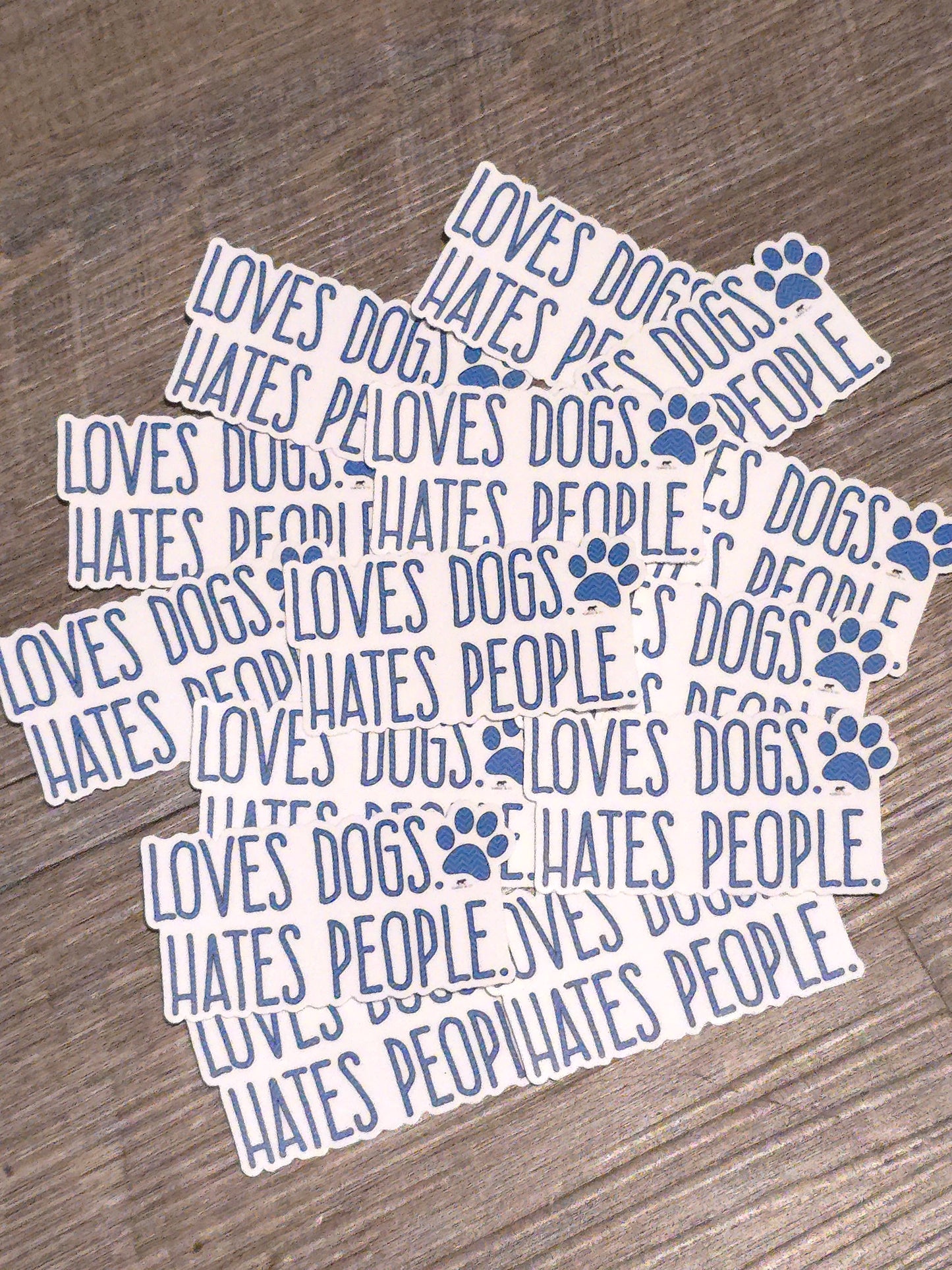 Loves dogs hates people sticker