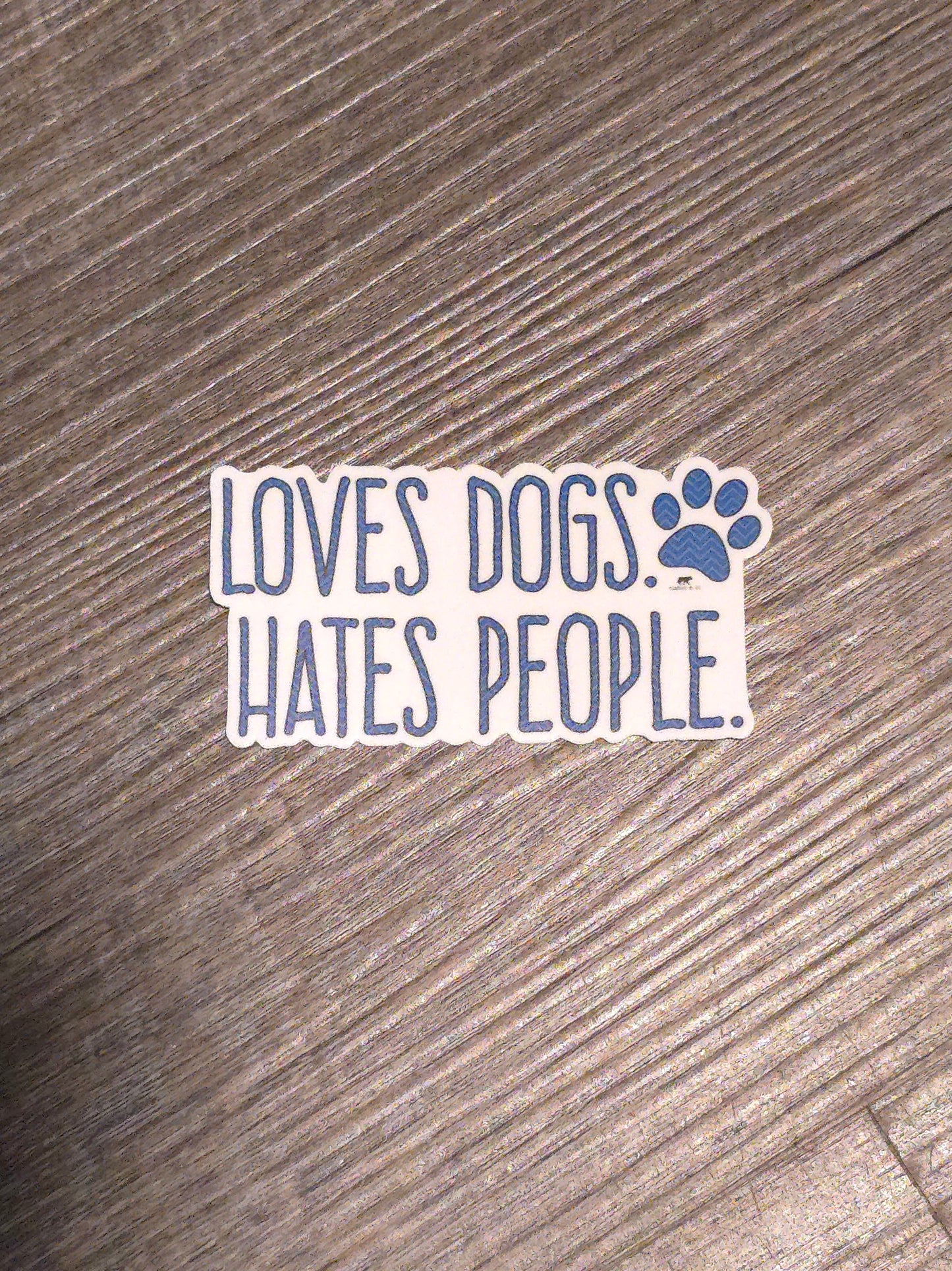 Loves dogs hates people sticker