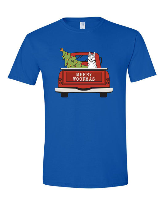Merry Woofmas Christmas Truck - Short Sleeve Tshirt