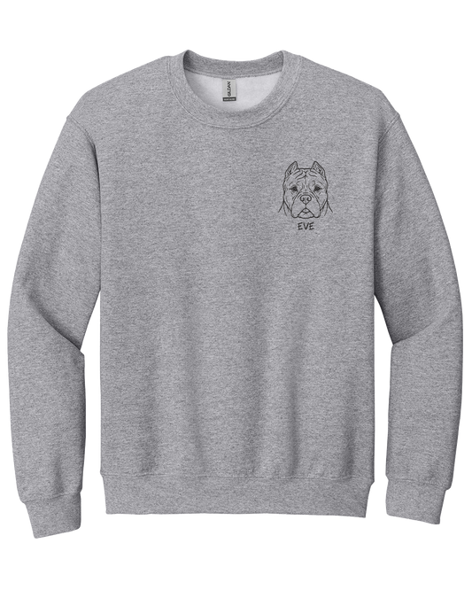 Custom Dog Embroidered Crewneck Sweatshirt
