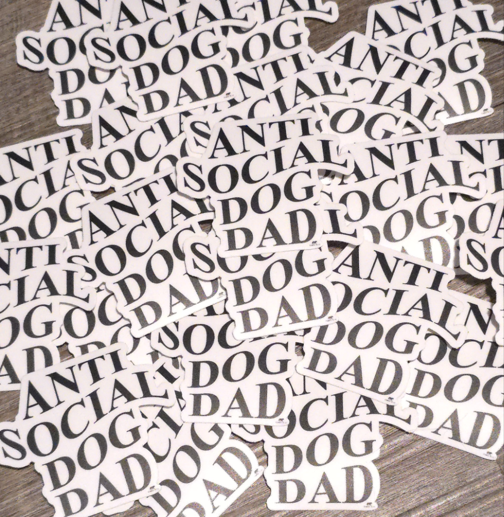 Anti Social Dog Dad Sticker