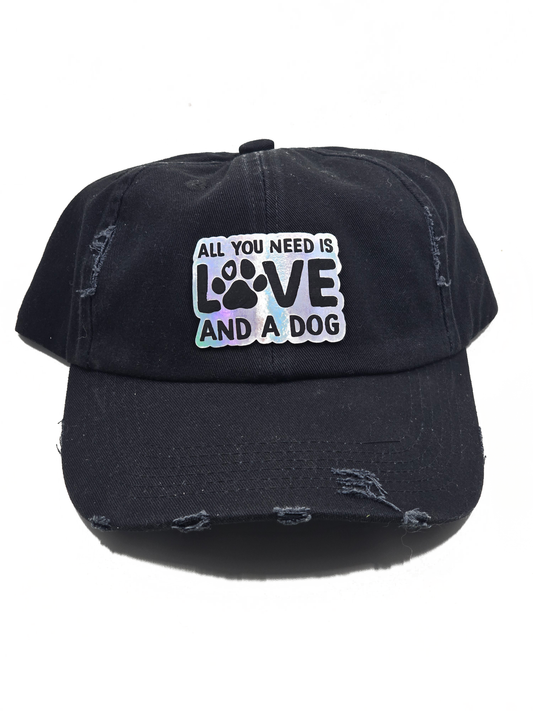 All You Need is Love and a Dog Holographic Hat