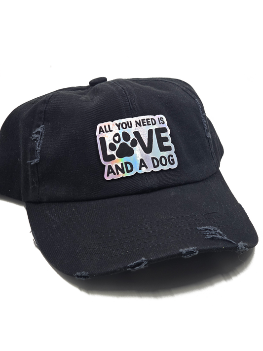 All You Need is Love and a Dog Holographic Hat