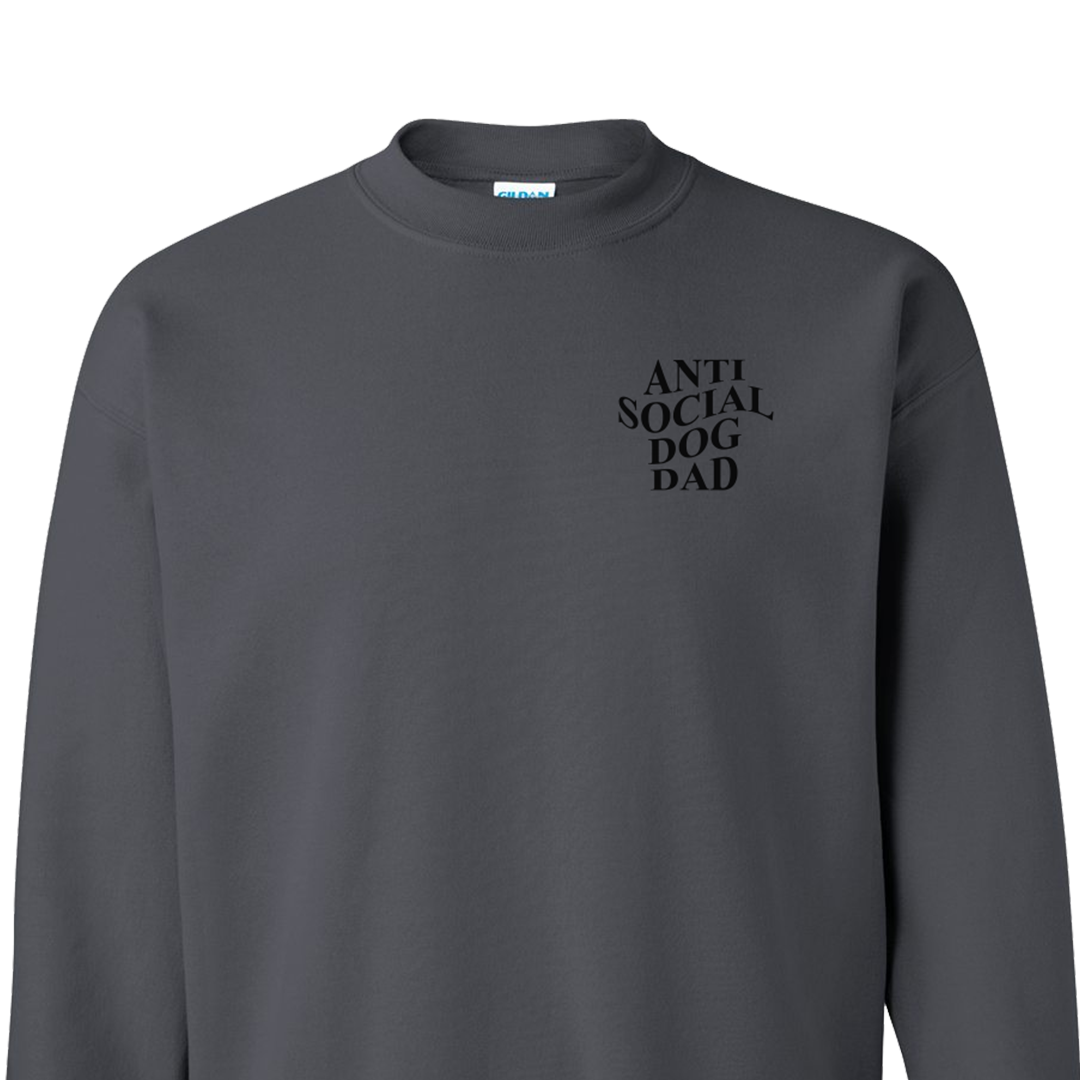 Anti Social Dog Dad - Embroidered Crew