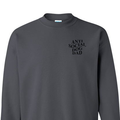 Anti Social Dog Dad - Embroidered Crew