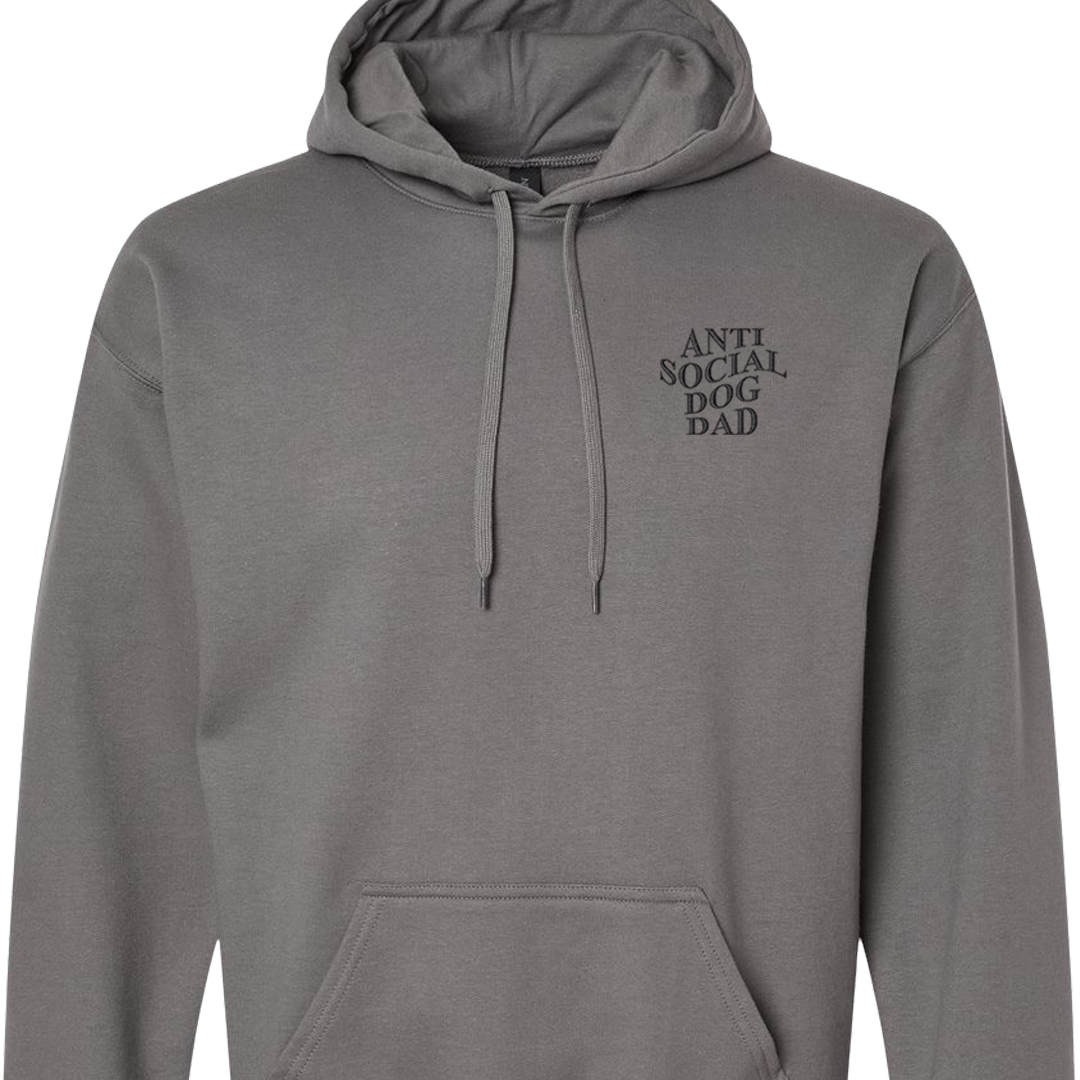 Anti Social Dog Dad - Embroidered Hoodie